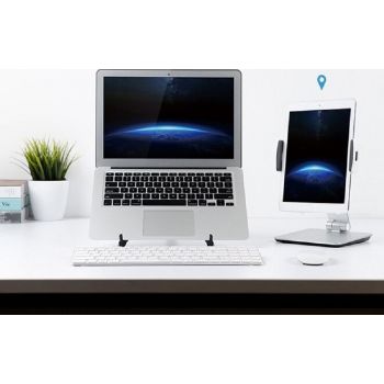 Upergo UP-1 Tablet Foldable Stand, Aluminum Alloy, Height Adjustable Laptop, For Up To 15.6" Laptop - White - Desert Games
