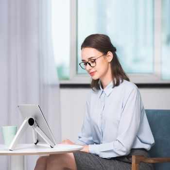 Upergo UP-1 Tablet Foldable Stand, Aluminum Alloy, Height Adjustable Laptop, For Up To 15.6" Laptop - White - Desert Games