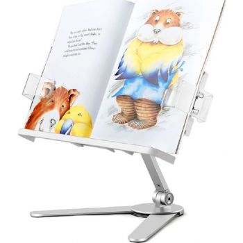 Upergo AP-7VB Portable Book Holder/Stand, Adjustable Aluminum - Silver - Desert Games