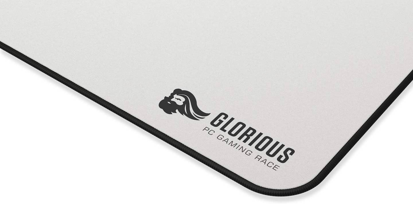 Glorious 3XL Extended Gaming Mouse Pad/Mat, 48x24'' Size, For Desk / Rubber Base / Computer, With Stitched Edges, White | GW-3XL - Desert Games