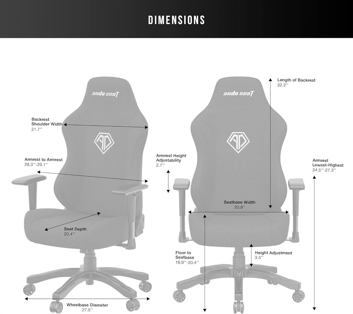Anda Seat Phantom 3 Fabric Gaming Chair - Desert Games