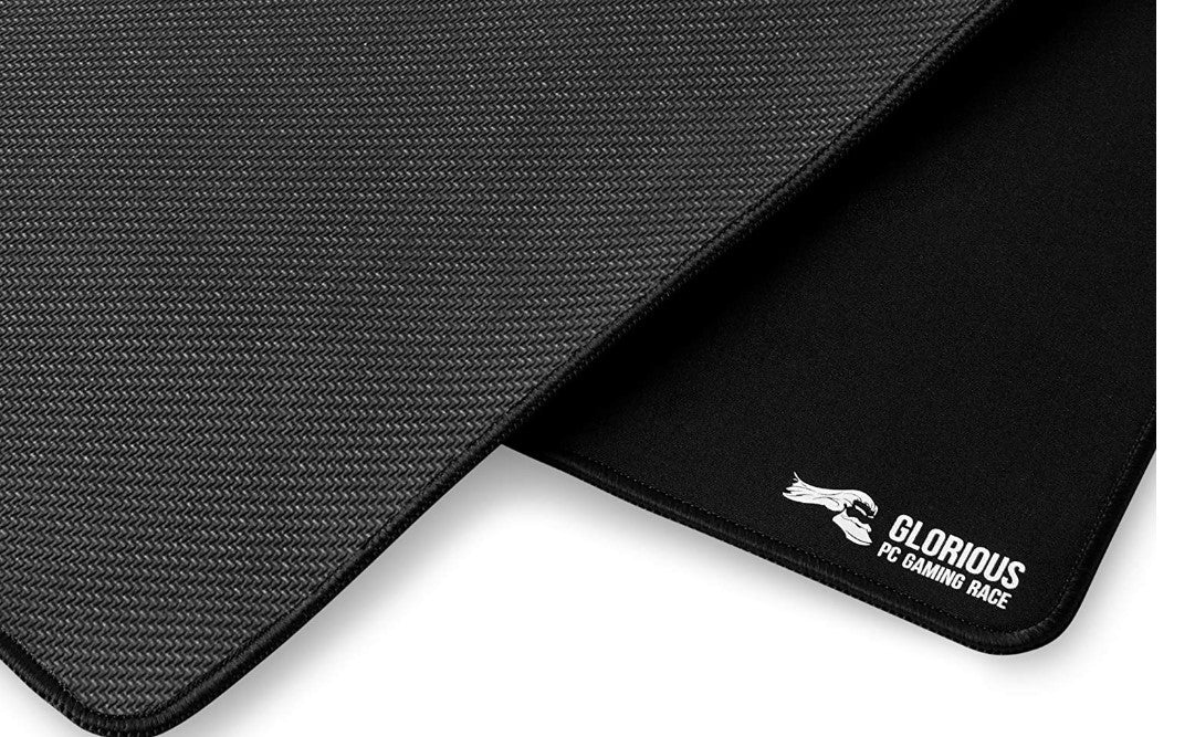 Glorious G-P Extended Gaming Mouse Pad/Mat, Long Black Cloth, Mousepad, Stitched Edges, 14x24 | G-P - Desert Games