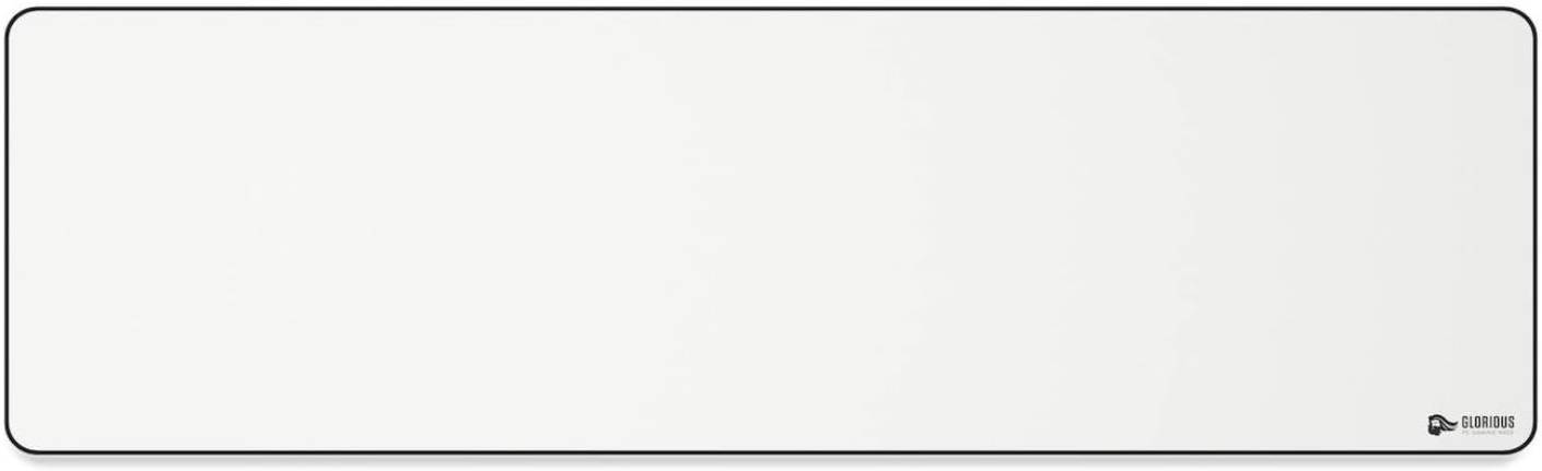 Glorious Extended Gaming Mouse Pad/Mat, 14x24'' Size, For Desk / Rubber Base / Computer, With Stitched Edges, White | GW-E - Desert Games