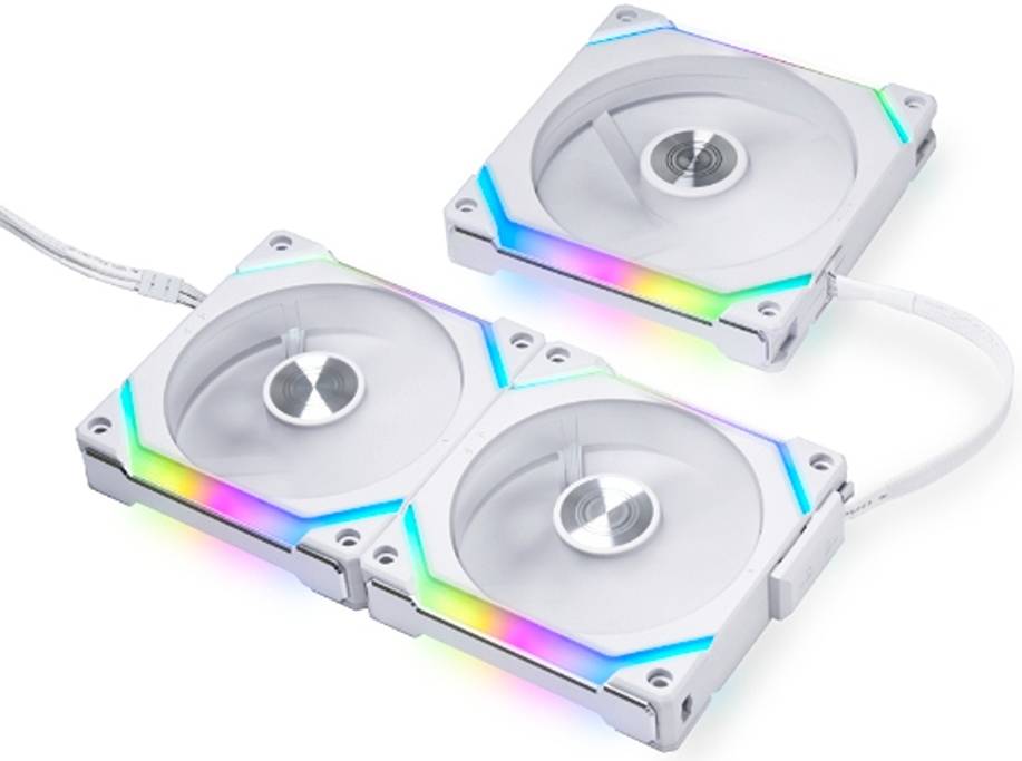 Lian-Li UNI FAN SL V2 Revolutionized Daisy-Chain ARGB Fan, Modular 120mm Fans, Up to 2000 RPM Fan Speed, 64.5 CFM Airflow, Sophisticate Lighting Effects, 3 Pack, White | G99.12SLV23W.00 - Desert Games