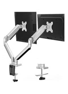Gadgeton GGO-2076 Pole-Mounted Gas Spring Aluminum Dual Monitor Arm, Stand And Mount For Gaming And Office Use - Desert Games