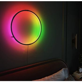 Gadgeton Modern Hollow Round RGB LED Wall Lamp with Remote Control - 745614 - Desert Games
