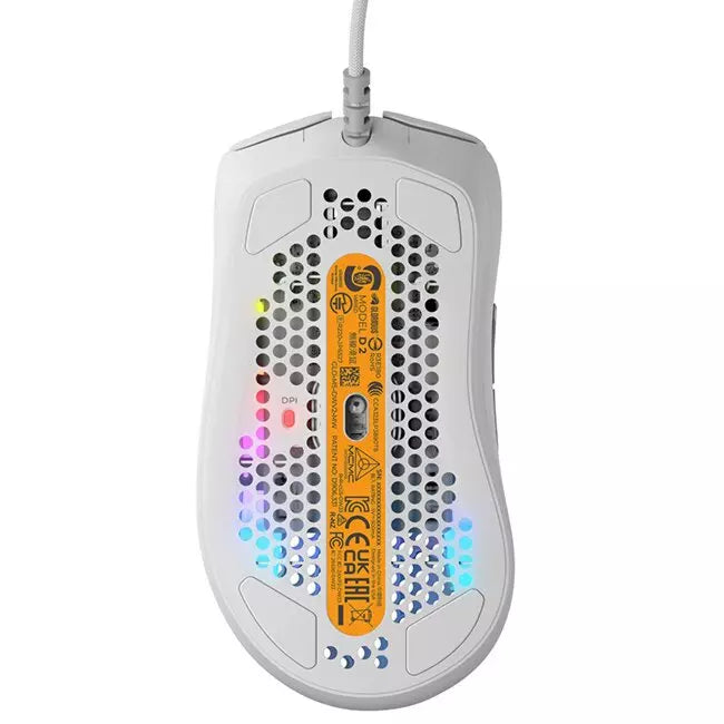 Glorious Model D 2 Wired Optical RGB Gaming Mouse - White | GLO-MS-DV2-MW - Desert Games