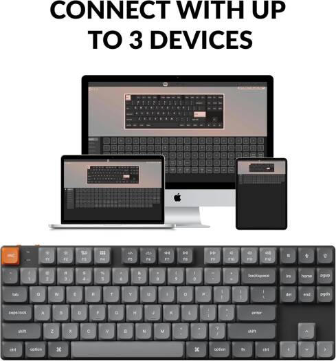 Keychron K1 Max QMK/VIA Low‑Profile 80% Wireless Mechanical Keyboard - Desert Games