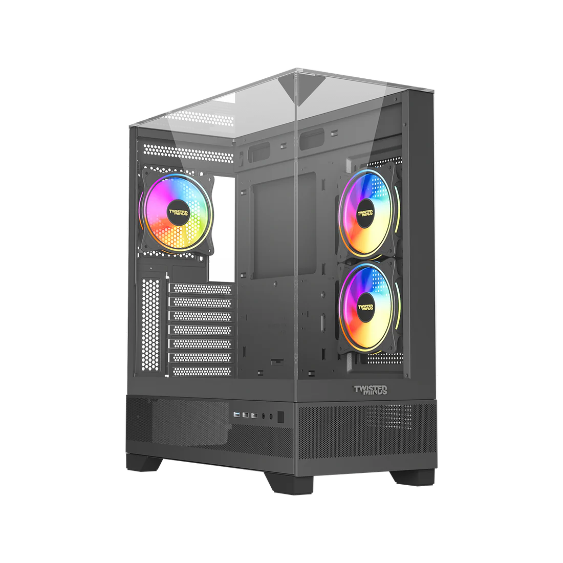 Twisted Minds Quantum Tempered Glass Mid Tower Gaming Case Black - TM-XL290-B - Desert Games