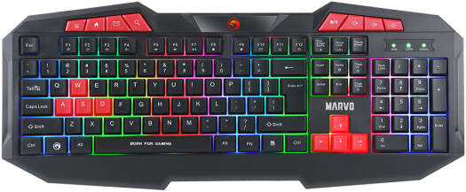 MARVO K602 EN Wired Membrane Keyboard - Desert Games