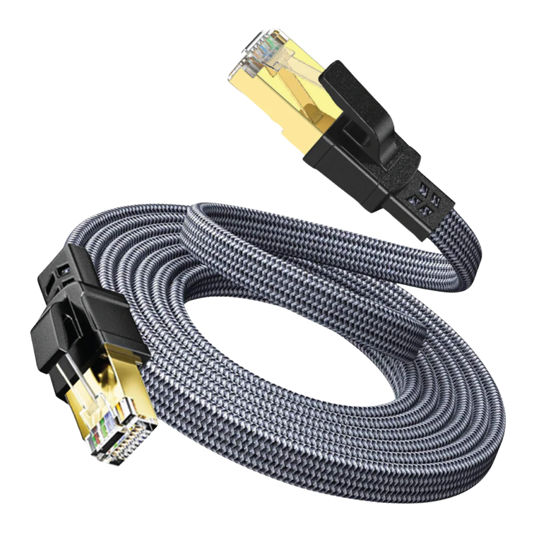 Twisted Minds Flat Braided Network Cable ,Transmission Rate 40GBPS / 2000MHZ ,20M - TM-CAT8-20M - Desert Games