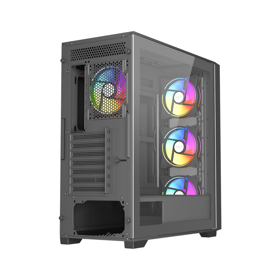 Twisted Minds Storm Rider - 04 Mid Tower Gaming Case - Black – TM-CT200-B - Desert Games
