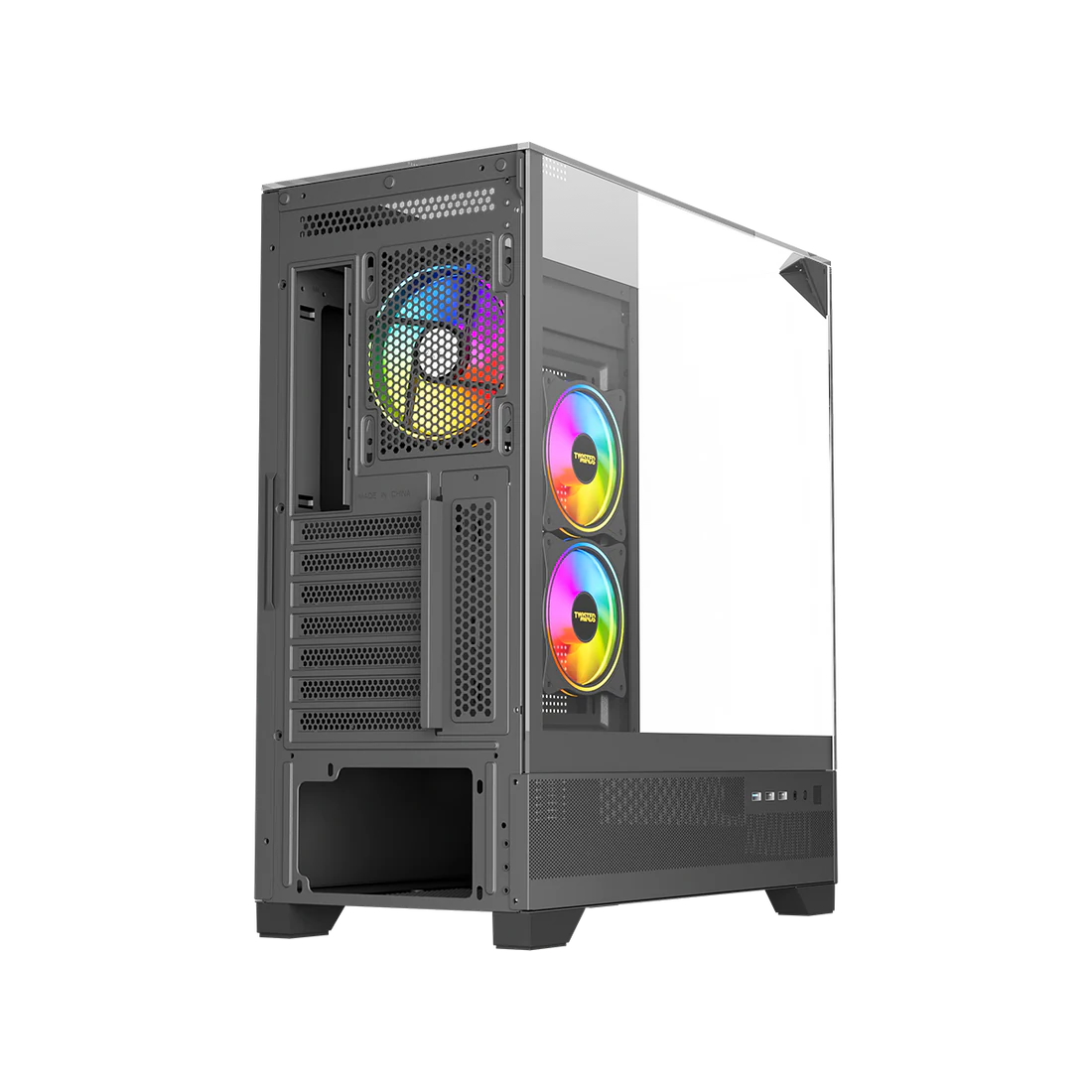 Twisted Minds Quantum Tempered Glass Mid Tower Gaming Case Black - TM-XL290-B - Desert Games