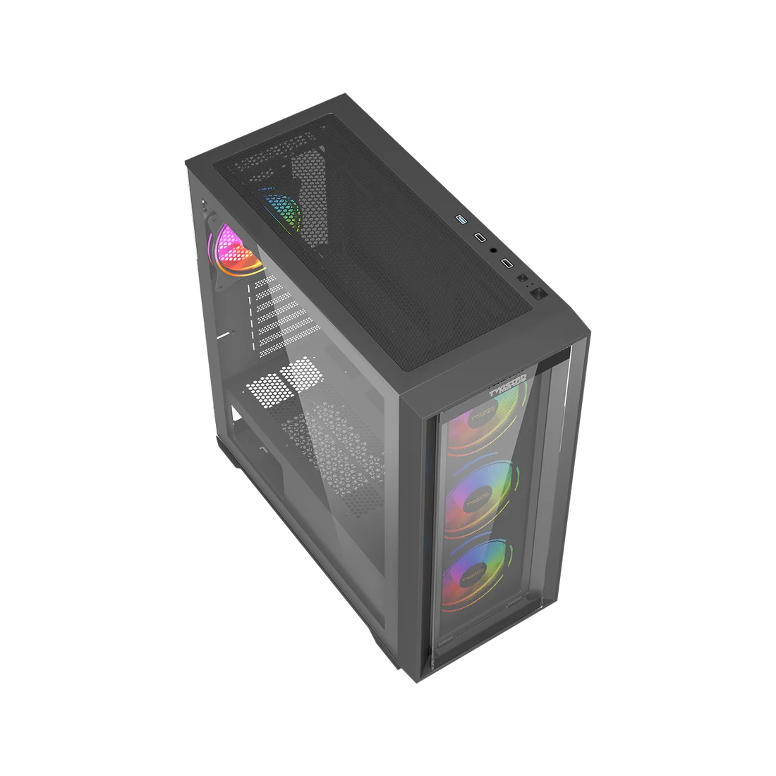 Twisted Minds Storm Rider - 04 Mid Tower Gaming Case - Black – TM-CT200-B - Desert Games