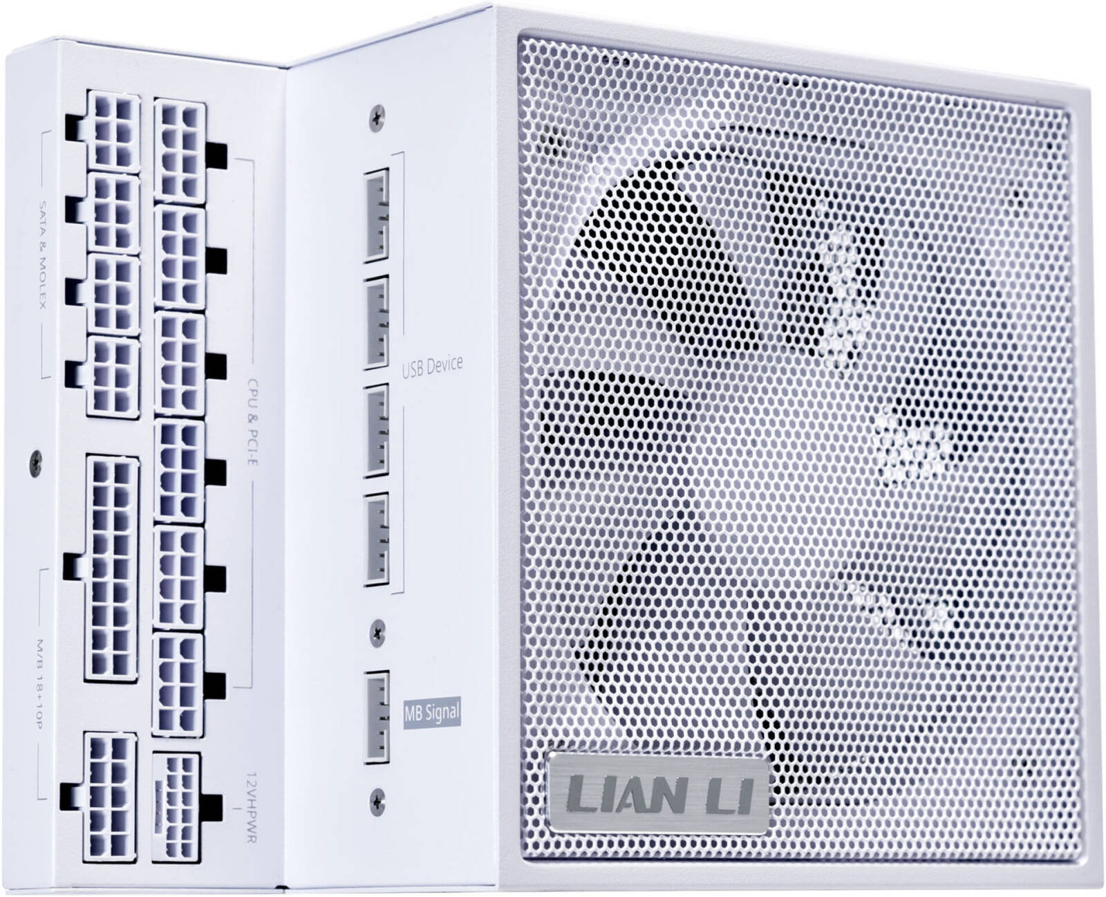 Lian-Li Edge Fully Modular Power Supply, 1300W Power, 80 Plus Platinum Certification, 120mm FDB Fan, ATX 3.0 & 3.1 Compliant, PCIe 5.1 Support, Active PFC, White | EG1300.White - Desert Games