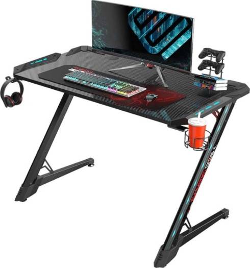 Eureka Ergonomic Z1-S PRO Gaming Desk With RGB Lights - Black - Desert Games