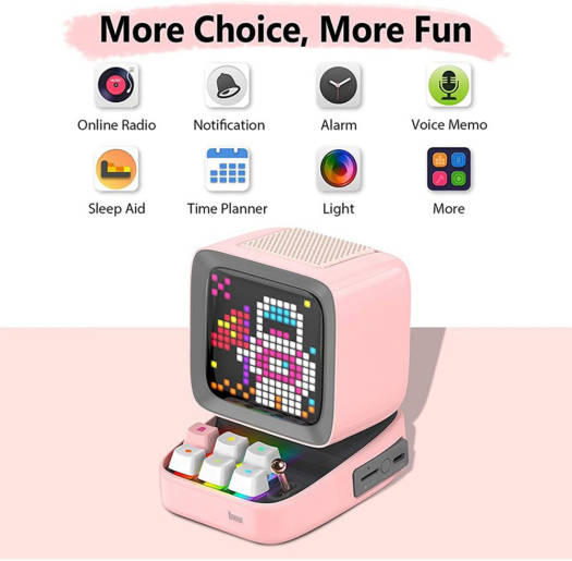 Divoom Ditoo Pro Bluetooth Mini Speaker - Pink - Desert Games