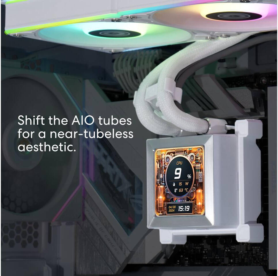 Lian-Li HydroShift LCD 360R AIO Liquid CPU Cooler, White | G89.GHSLCD36RW.00 - Desert Games