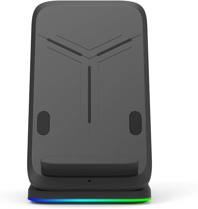 Twisted Minds RGB Wireless Charging Stand, 15W Fast Charging, Frequency 110KHZ-205KHZ, Type-C Input Port, Adjustable Stand, CVP and OCP, 5mm Distance, Black - Desert Games