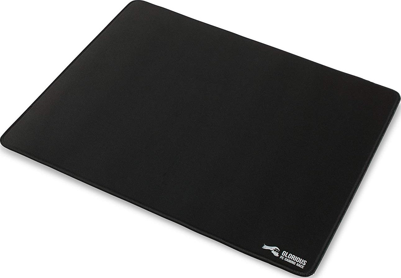 Glorious XL Heavy Gaming Mouse Mat/Pad - XLarge, Thick, Stitched Edges, Black Cloth Mousepad (16" x 18") | G-HXL - Desert Games
