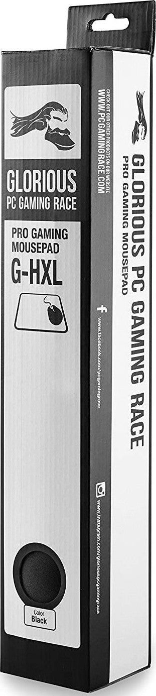 Glorious XL Heavy Gaming Mouse Mat/Pad - XLarge, Thick, Stitched Edges, Black Cloth Mousepad (16" x 18") | G-HXL - Desert Games
