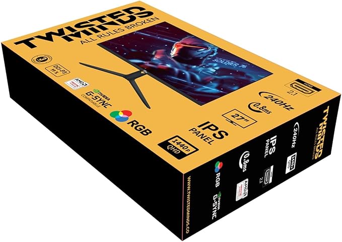 Twisted Minds 27" QHD 240HZ Fast IPS, 1 ms, 2K Gaming Monitor with USB C - Desert Games