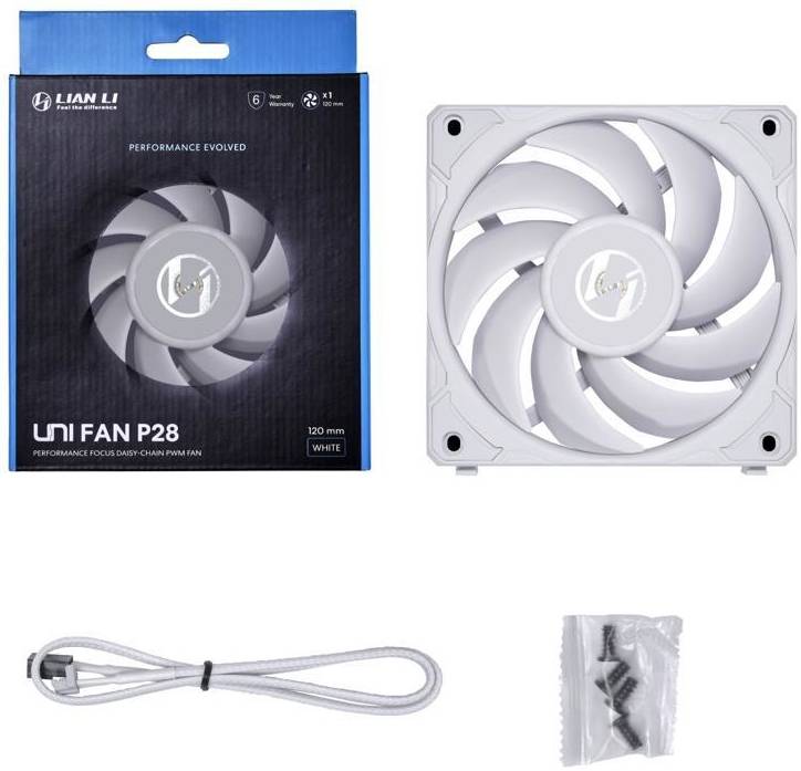Lian Li UNI FAN P28 120mm Case Fan, Pack of 1, White | UF-P28120-1W - Desert Games