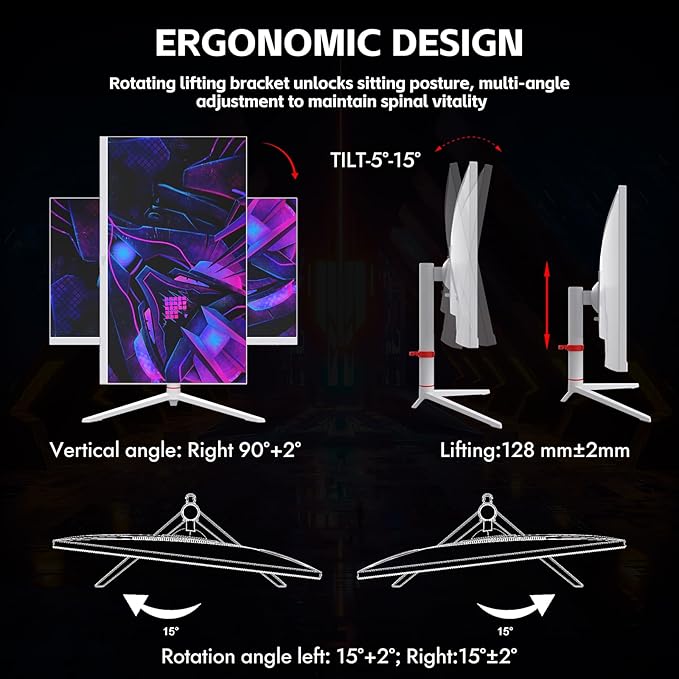 Twisted Minds TMA27FHD360IPS 27" FHD Gaming Monitor, 360Hz Fast IPS Panel, 0.5ms Response, HDR400 Ready, FreeSync, HDMI 2.1 & DP 1.4, Adjustable Stand, PS5 Compatible - Desert Games