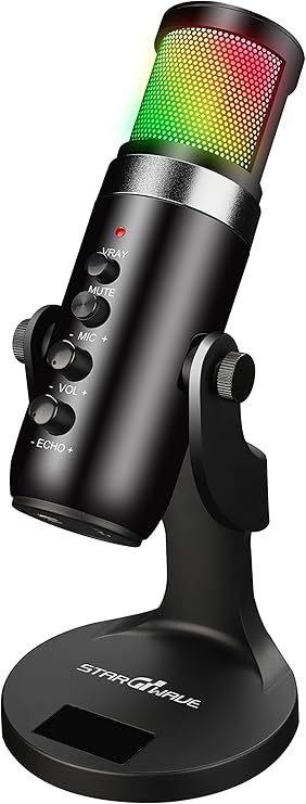 Twisted Minds W105 – Rgb Usb Condenser Microphone For Pc, Ps4, Ps5 And Mac, Mute Button, Reverberation & Lighting AdJustment, Cardioid Polar Pattern, Great For Gaming, Streaming & Podcasts - Desert Games