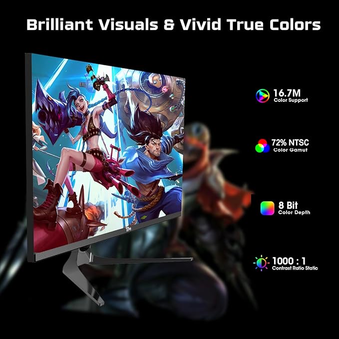TWISTED MINDS TM27QHD180IPS Blaze Series, Flat 27 inch, 2560x1440p QHD IPS Panel, 180Hz, 0.5MS Response Time, HDR Black Gaming Monitor, HDMI 2.1 - Desert Games