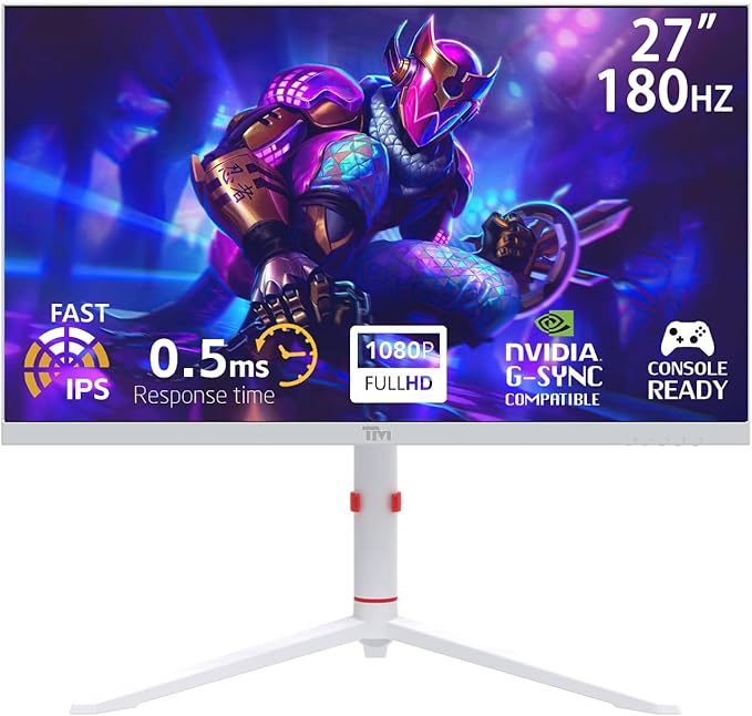 Twisted Minds TMA27FHD180IPS 27" FHD Gaming Monitor, 180Hz Fast IPS Panel, 1ms Response, HDR400 Ready, FreeSync, HDMI 2.1 & DP 1.4, Adjustable Stand, PS5 Compatible - Desert Games