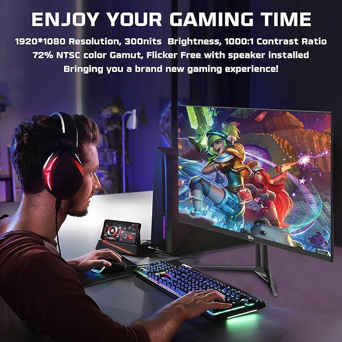 Twisted Minds 27 Inch Display Fast IPS Gaming Monitor - 1920 x 1080 FHD Resolution, 100 Hz Refresh Rate, 16:9 Aspect Ratio, 1 ms Response Time - Black (TM27FHD100IPS) - Desert Games