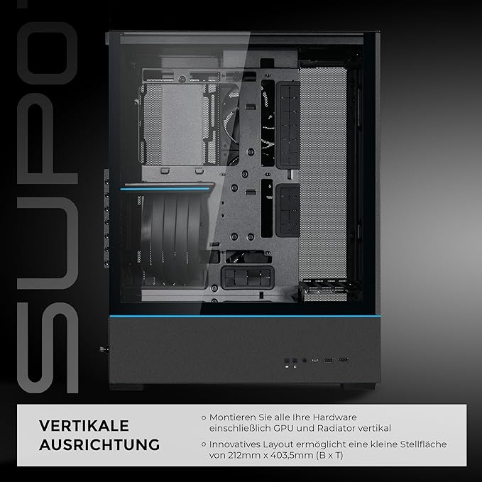 Lian Li SUP 01 Mid-Tower Case - Black, Classic Aluminium PC Chassis - Desert Games