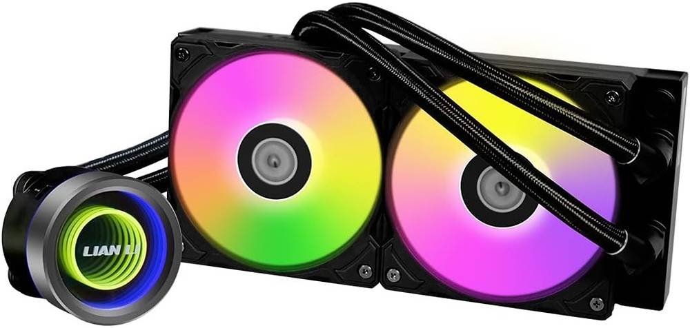 Lian Li Galahad II Trinity 240 Liquid CPU Cooler, 240mm Radiator, 2x 120mm Fans, 3200RPM Pump Speed, 79.9CFM Fan Airflow, 2450RPM Fan Speed, Fluid Dynamic Bearing, Black | GA2T24B - Desert Games