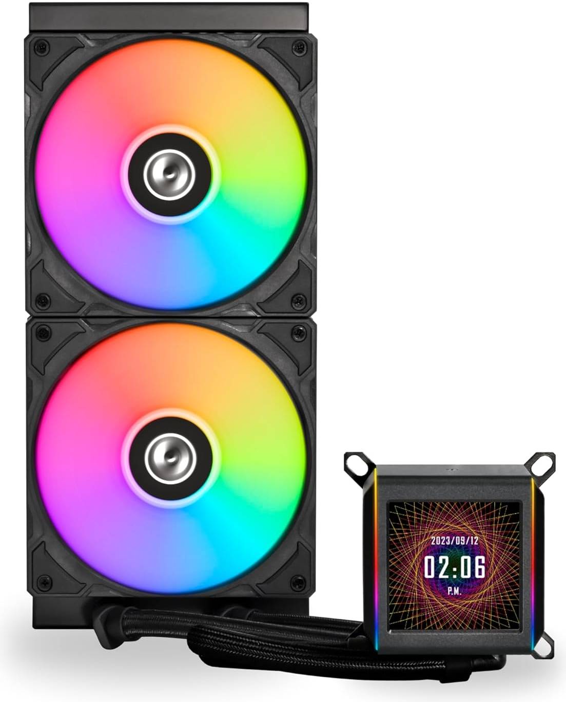Lian Li Galahad II LCD 280 AIO RGB CPU Liquid Cooler, Black | G89.GA2ALCD28B.00 - Desert Games