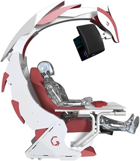 DXRacer Ingrem G1 Gaming Pod, High-Strength Support 49" Monitor, Red/White - Desert Games