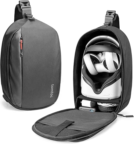 Tomtoc Carrying Bag for Meta/Oculus Quest 2/3/Quest Pro Travel Shoulder Sling Backpack - Desert Games