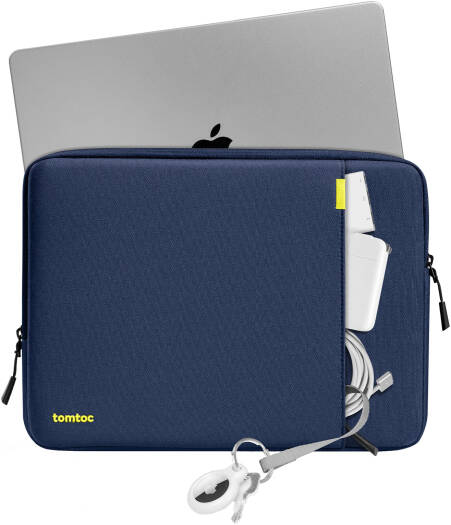 Tomtoc Defender-A13 Laptop Sleeve, 13" MacBook Air - Navy Blue - Desert Games