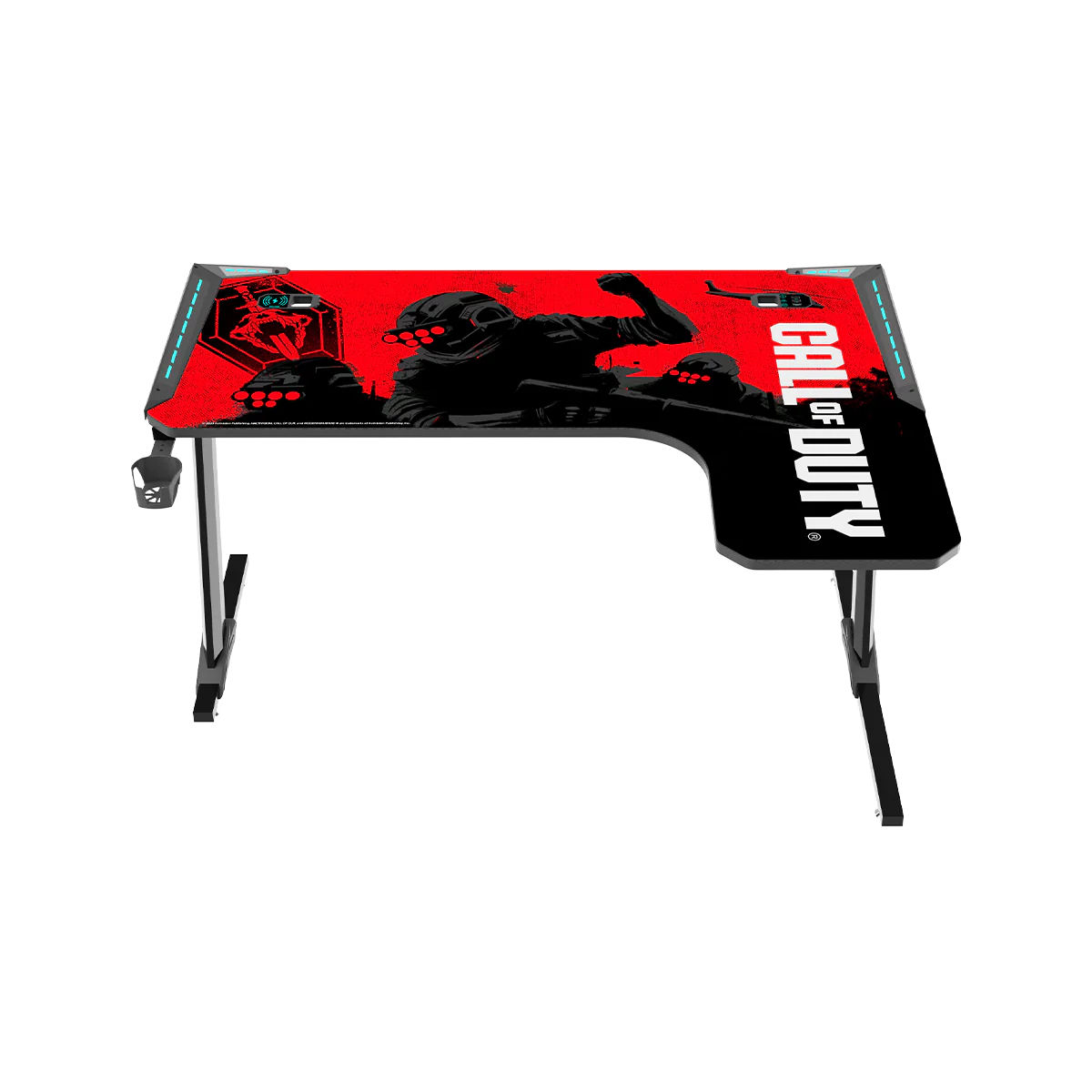 GAMEON Call Of Duty (COD) Phantom XL-R Series L-Shaped RGB Flowing Light Gaming Desk - Desert Games