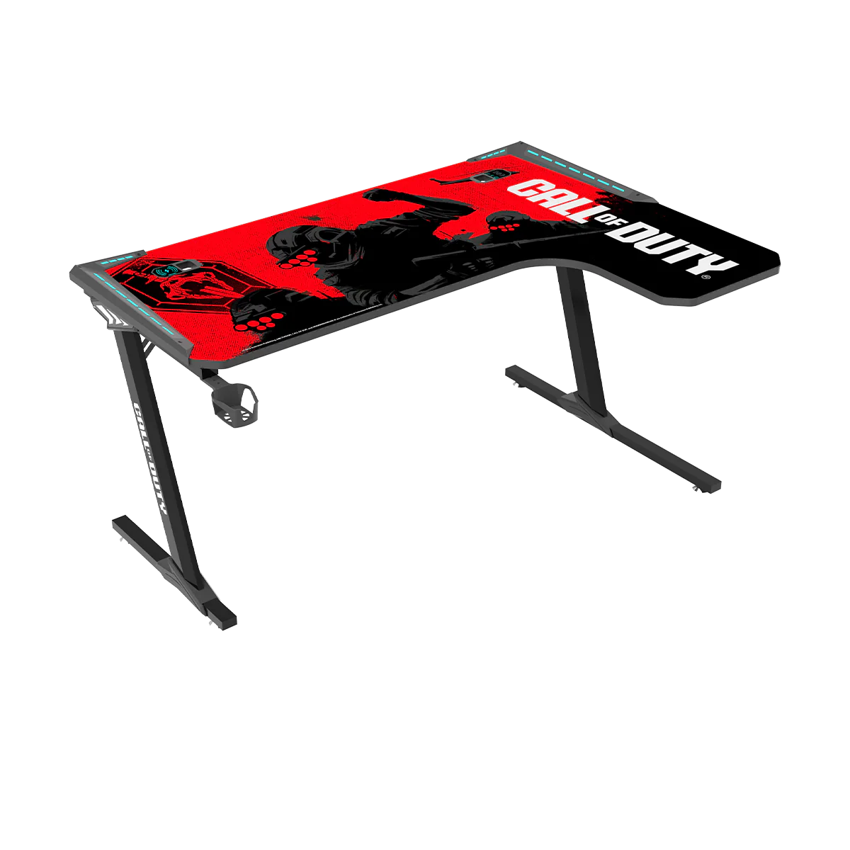 GAMEON Call Of Duty (COD) Phantom XL-R Series L-Shaped RGB Flowing Light Gaming Desk - Desert Games