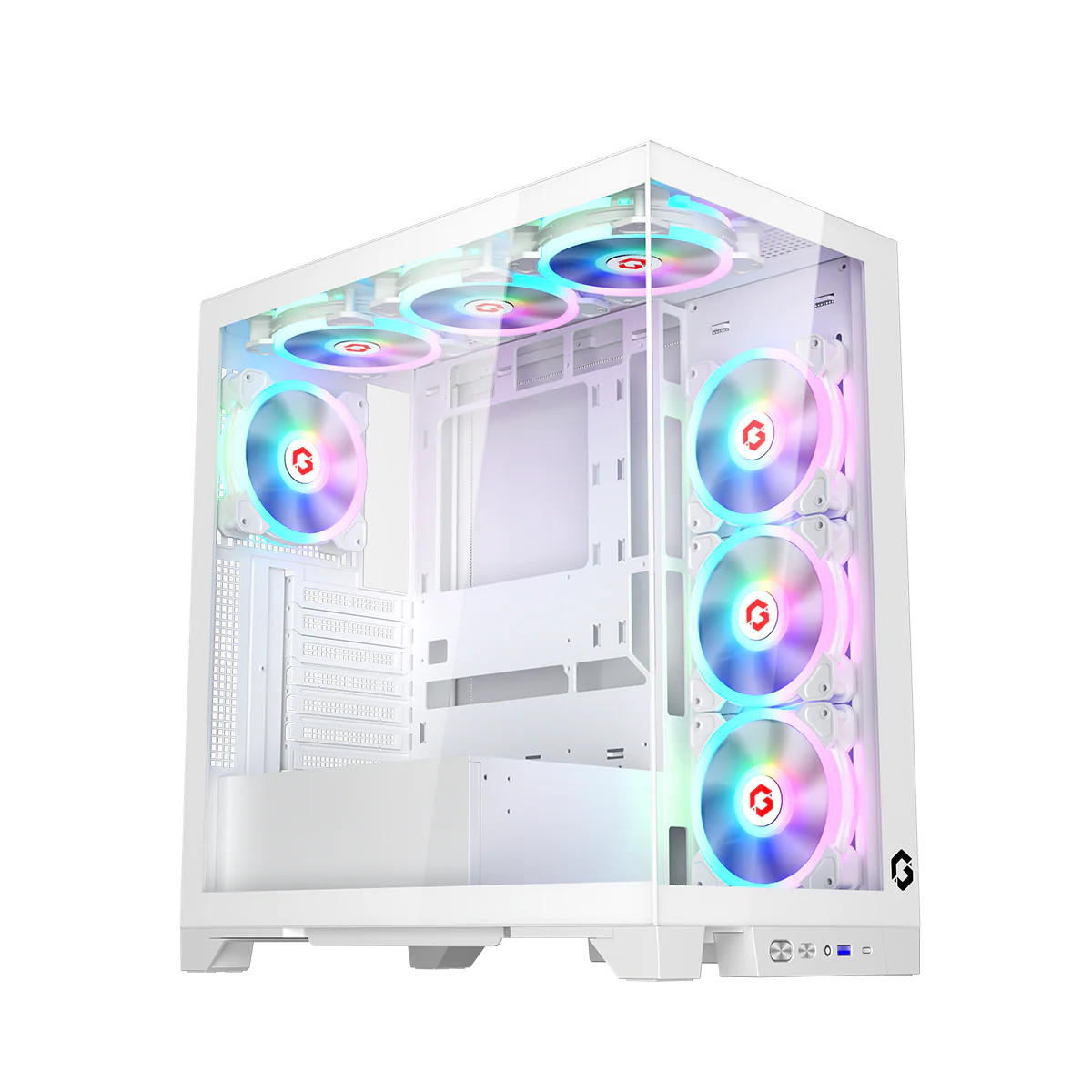 GAMEON Emperor Arctic IV Series Mid Tower Gaming Case - White - Desert Games