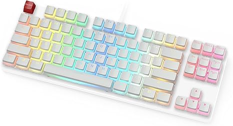 Glorious Aura V1 Pudding Keycaps - Double Shot PBT Translucent for Mechanical Keyboards- White G-104-WAURA - Desert Games