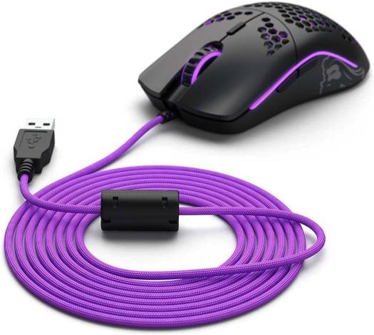 Glorious Ascended Cable V2, Highly Flexible & Ultra-light USB Mouse Cable, 2 Meter, Purple Reign | G-ASC-PURPLE - Desert Games