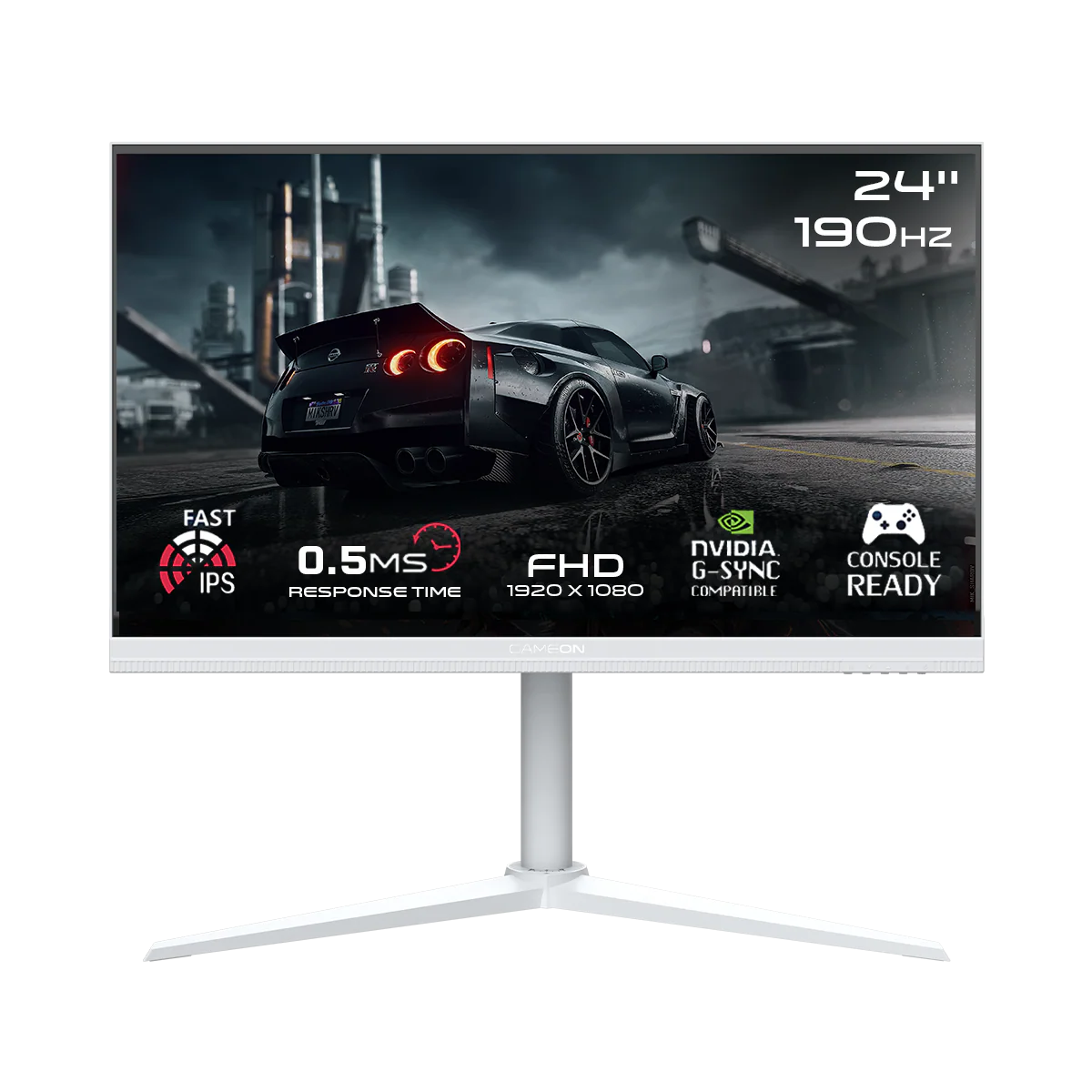 GAMEON GOA24FHD190IPS Artic Pro Series 24" FHD, 190Hz, MPRT 0.5ms, HDMI 2.1, Fast IPS Gaming Monitor (Supports PS5) - White - Desert Games