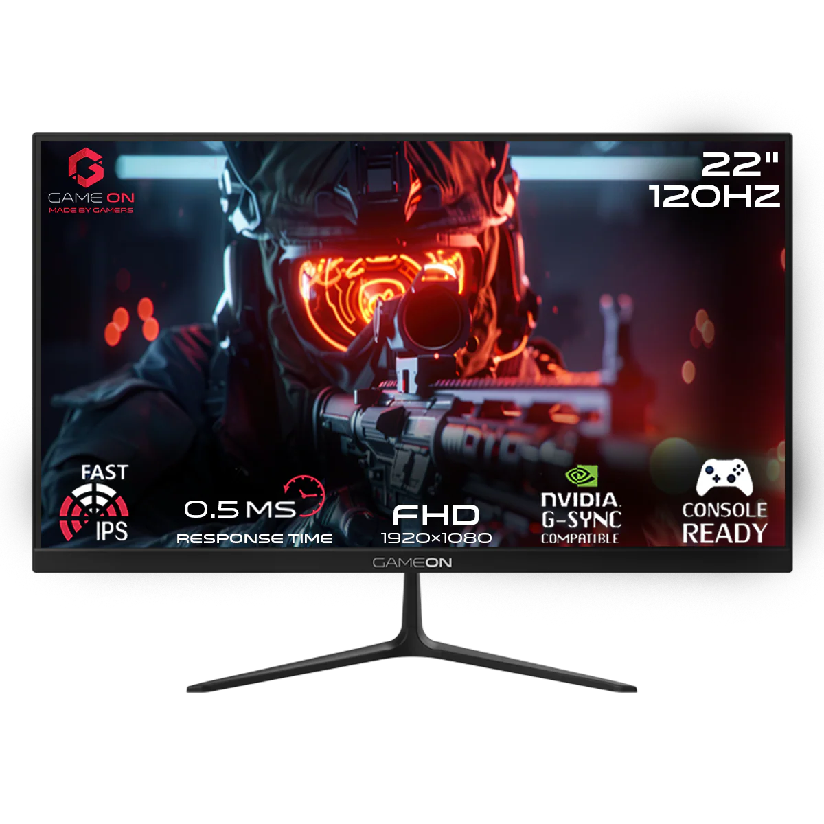 GAMEON GOES22FHD120IPS 22" FHD, 120Hz, MPRT 0.5ms, HDMI 2.1, Fast IPS Gaming Monitor (Support PS5) - Black - Desert Games