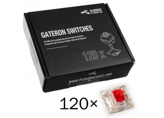 Glorious Gateron Mechanical Keyboard Switches, 120 Pieces For Full Keyboard, Red GAT-RED - Desert Games
