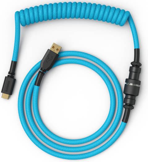Glorious Coiled USB Type-C Keyboard Cable -  Electric Blue  GLO-CBL-COIL-EB - Desert Games