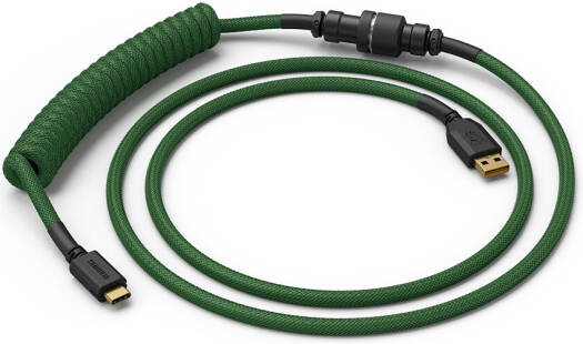 Glorious Coiled USB Type-C Keyboard Cable - Forest Green GLO-CBL-COIL-FG - Desert Games