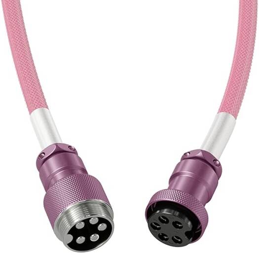 Glorious Coiled USB Type-C Keyboard Cable - Pixel Pink  GLO-CBL-COIL-PP - Desert Games