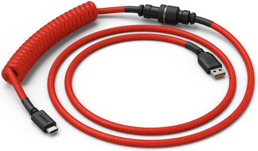 Glorious USB-C Crimson Braided Coiled Cable, Mechanical Gaming Keyboards - Red  GLO-CBL-COIL-RED - Desert Games